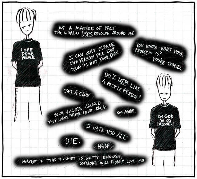 T-shirts comic strip